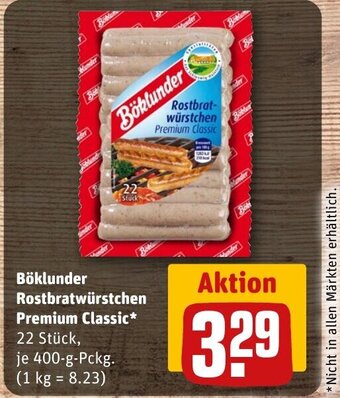 REWE DE Böklunder Rostbratwürstchen Premium Classic tilbud