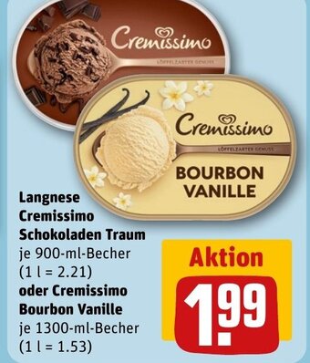 Langnese Cremissimo Schokoladen Traum oder Cremissimo Bourbon Vanille