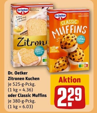 REWE DE Dr. Oetker Zitronen oder Classic Muffins tilbud