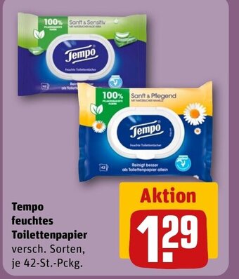REWE DE Tempo feuchtes Toilettenpapier tilbud