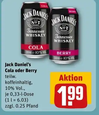REWE DE Jack Daniel's Cola oder Berry tilbud