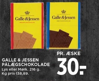 MENY GALLE & JESSEN PÅLÆGSCHOKOLADE tilbud