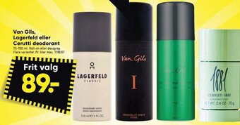 Bilka Van Gils, Lagerfeld eller Cerutti deodorant tilbud