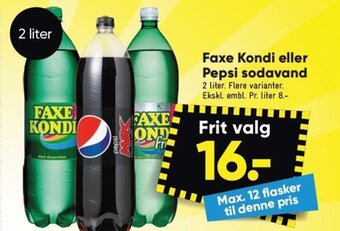 Bilka Faxe Kondi eller Pepsi sodavand tilbud