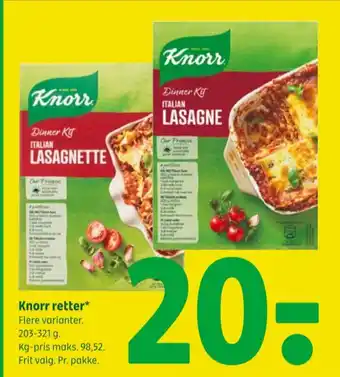 Coop 365 Knorr pastaretter tilbud