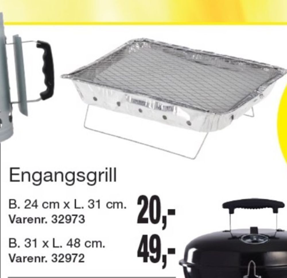 Ukendt engangsgrill tilbud hos Harald