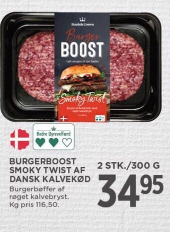 MENY BURGERBOOST SMOKY TWIST AF DANSK KALVEKØD tilbud