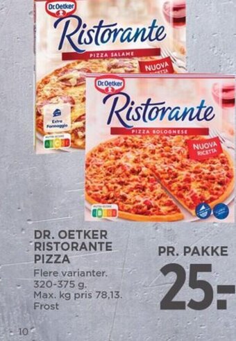 MENY DR. OETKER RISTORANTE PIZZA tilbud