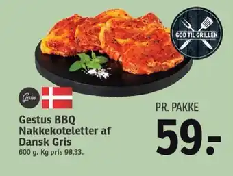 SPAR Gestus BBQ Nakkekoteletter af Dansk Gris tilbud