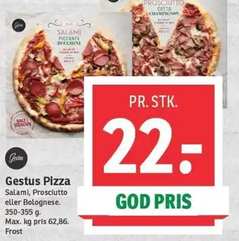 SPAR Gestus Pizza Salami, Prosciutto eller Bolognese. tilbud
