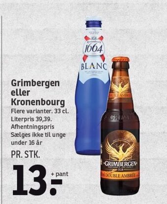SPAR Grimbergen eller Kronenbourg tilbud