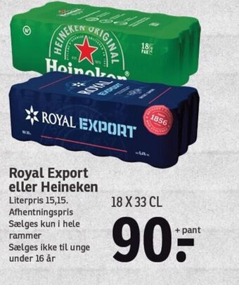 SPAR Royal Export eller Heineken tilbud