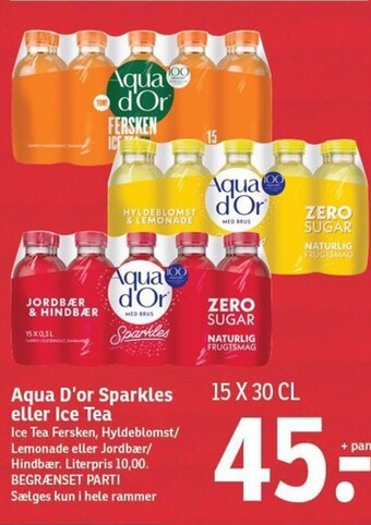 SPAR Aqua D'or Sparkles eller Ice Tea tilbud