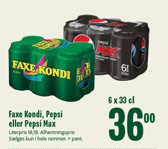 Min Købmand Faxe Kondi, Pepsi eller Pepsi Max tilbud