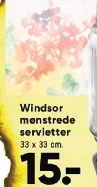 Bilka Windsor mønstrede servietter 33 x 33 cm. tilbud