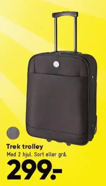Bilka Trek trolley Med 2 hjul. Sort eller grå. tilbud