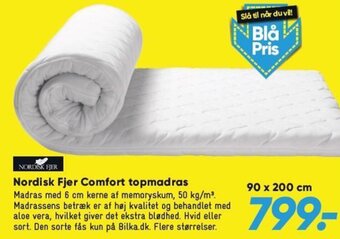 Bilka Nordisk Fjer Comfort topmadras tilbud