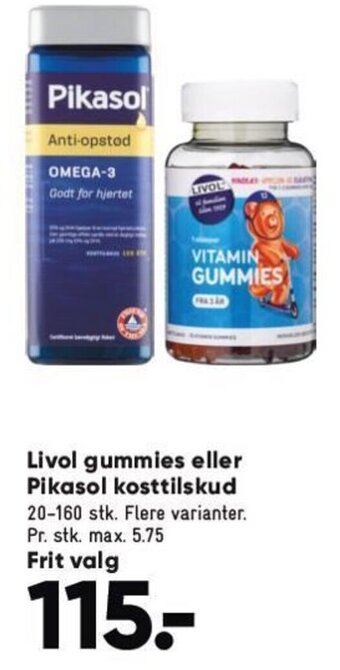 Bilka Livol gummies eller Pikasol kosttilskud tilbud