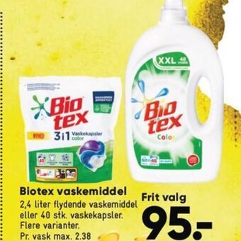 Bilka Biotex vaskemiddel tilbud
