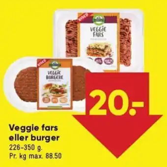 Bilka Veggie fars eller burger 226-350 g. tilbud