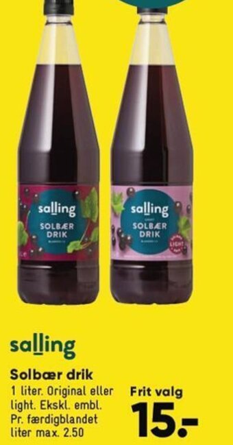 Bilka Solbær drik tilbud