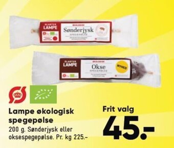 Bilka Lampe økologisk spegepølse tilbud