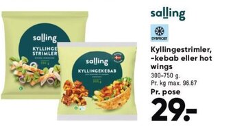 Bilka Kyllingestrimler, -kebab eller hot wings tilbud