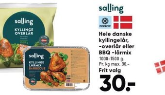 Bilka Hele danske kyllingelår, -overlår eller BBQ -lårmix tilbud