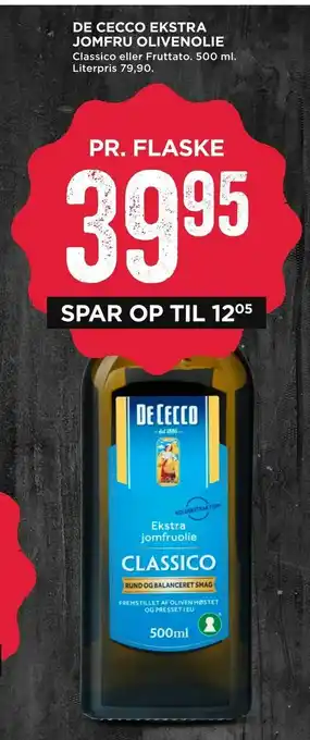 MENY De cecco ekstra jomfru olivenolie tilbud