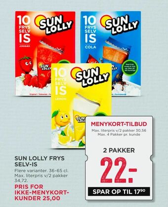 MENY Sun lolly frys selv-is tilbud