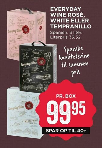 MENY Everyday wine rosé, white eller tempranillo tilbud