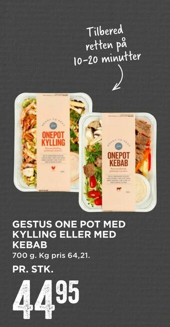 MENY Gestus one pot med kylling eller med kebab tilbud