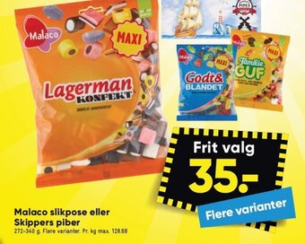 Bilka Malaco slikpose eller Skippers piber tilbud