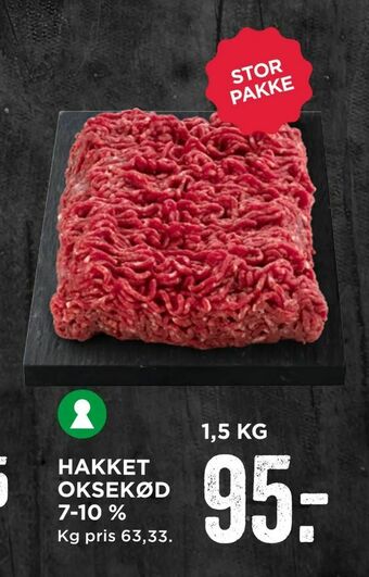 MENY Hakket oksekød 7-10 % tilbud