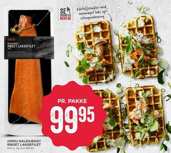 MENY Omhu halehængt røget laksefilet tilbud