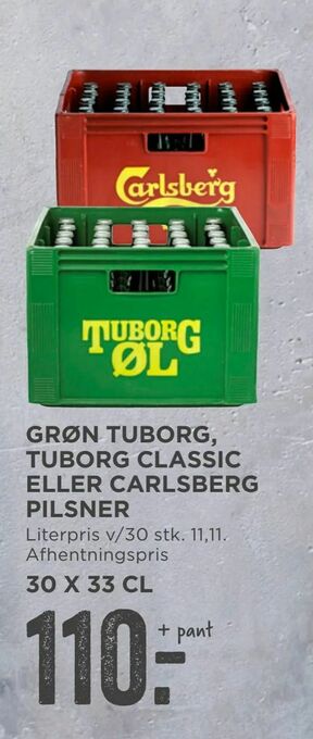 MENY Grøn tuborg, tuborg classic eller carlsberg pilsner tilbud