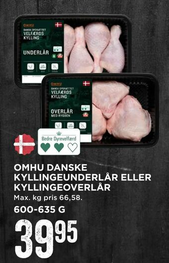 MENY Omhu danske kyllingeunderlår eller kyllingeoverlår tilbud
