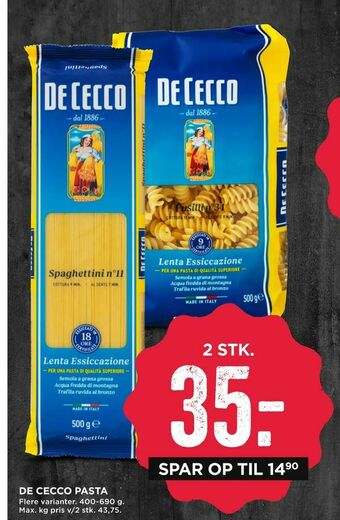 MENY De cecco pasta tilbud