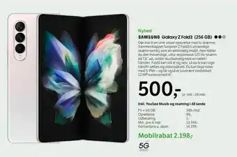 YouSee Samsung Galaxy Z fold3 (256 gb) tilbud
