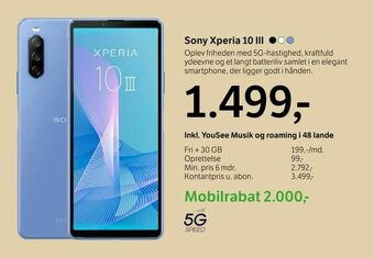 YouSee Sony Xperia 10 lll tilbud