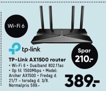 Bilka TP-Link AX1500 router tilbud