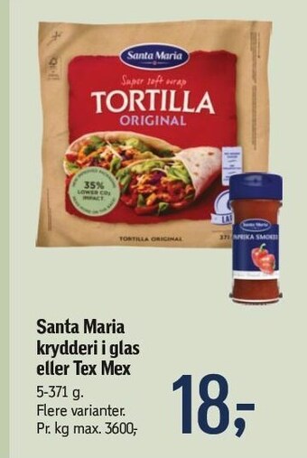 Føtex Santa maria krydderi i glas eller tex mex tilbud