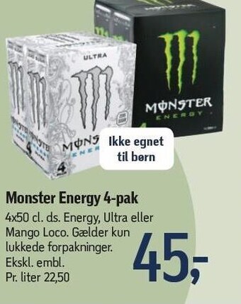 Føtex Monster energy 4-pak tilbud