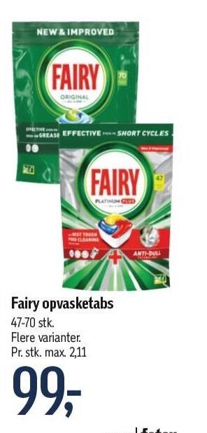 Føtex Fairy opvasketabs tilbud