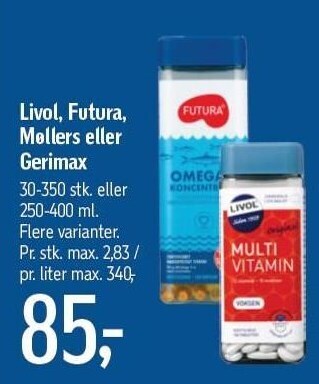 Føtex Livol, futura, møllers eller gerimax tilbud