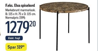Føtex Elva spisebord tilbud