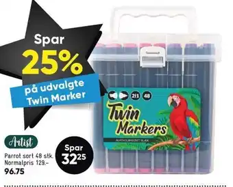 Bilka Artist twin markers 48 stk. tilbud