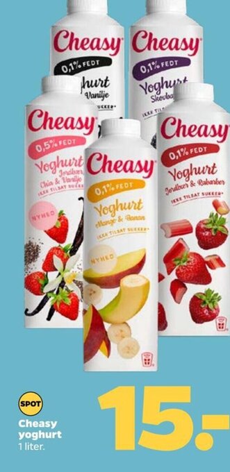 Netto Cheasy yoghurt 1 liter. tilbud