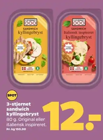 Netto 3-stjernet sandwich kyllingebryst tilbud