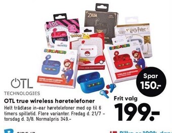 Bilka Technologies otl true wireless høretelefoner tilbud